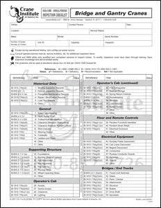 Overhead Bridge & Gantry Cranes Annual/Periodic Inspection Checklist