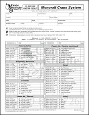 Monorail Crane Systems Annual/Periodic Inspection Checklist