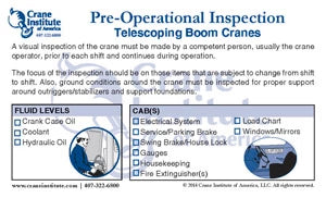 Pre-Op Inspection Telescoping Boom Ready Reference Card