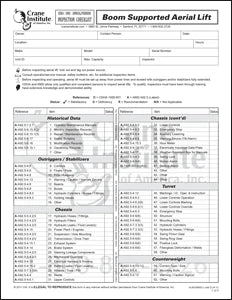 Boom Supported Aerial Lift Annual/Periodic Inspection Checklist